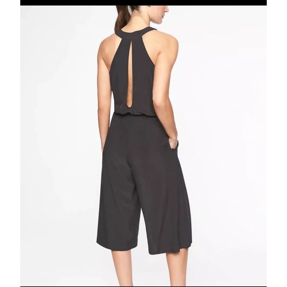 Athleta Mercer Gray Romper Jumpsuit‎ Wide Leg Quick Drying Pockets Size 6 - Picture 7 of 11